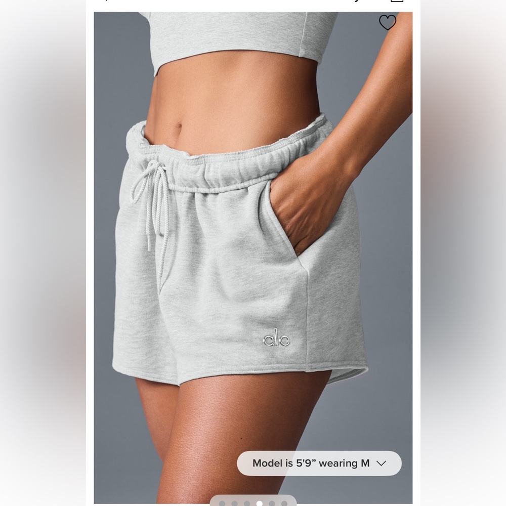 ALO Accolade Sweatshort Light Athletic Gray Sz Medium